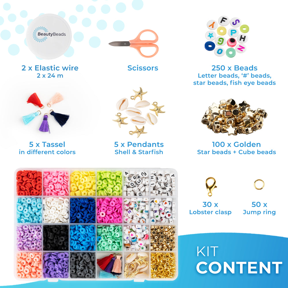 Katsuki Kit with Over 3000 Polymer Clay 15-Color Beads