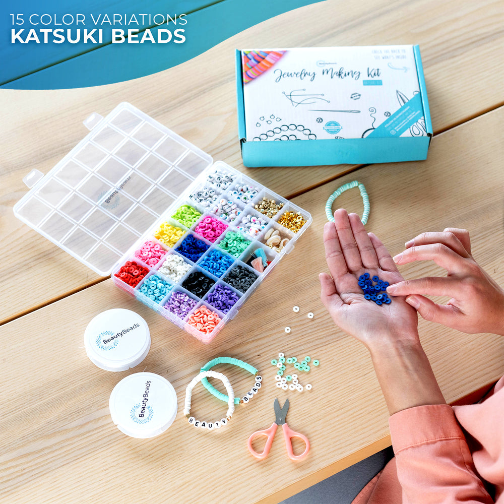 Katsuki Kit with Over 3000 Polymer Clay 15-Color Beads