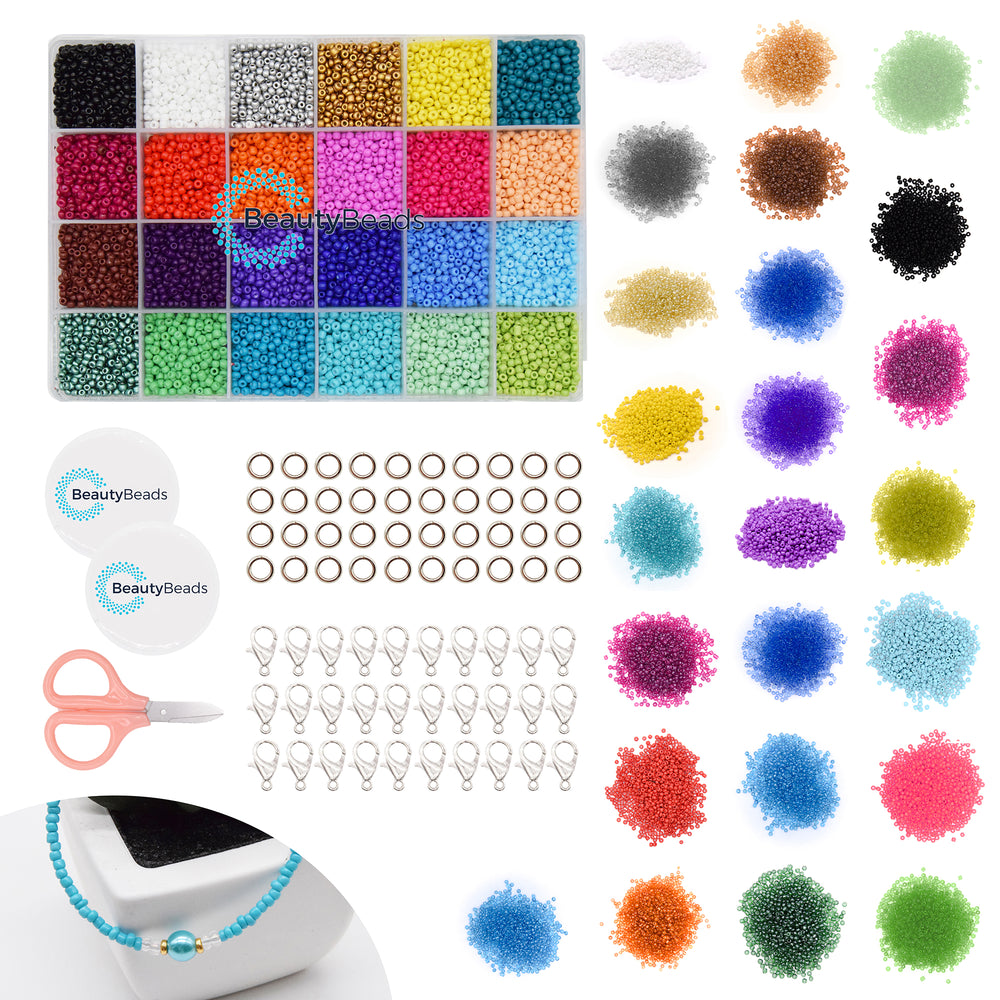24-Color Beads Kit with 2/3/4mm Beads